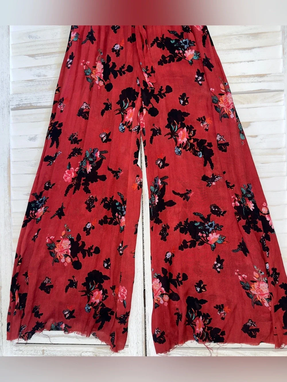 NWT- Free People Moonlight Garden Floral Jumpsuit Wide Leg Large